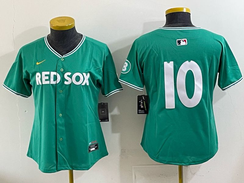 Youth 2025 Boston Red Sox 10 No Name Drak Green Joint Name Nike MLB Jersey 01